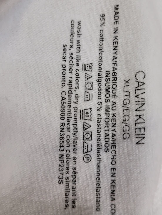 Calvin Klein White Classic V Neck Tshirt - Picture 4 of 4